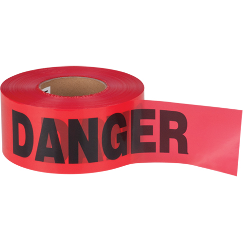 "Danger" Barricade Tape, Bilingual, 3" W x 1000' L, 1.5 mils, Black on Red Les Distributions ICE