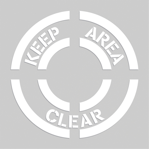 Pochoirs de marquage du sol - Keep Area Clear, Pictogramme, 20" x 20" Les Distributions ICE