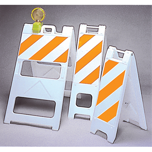 Barricades, Folding, 13" L x 36" H, Orange/White Les Distributions ICE