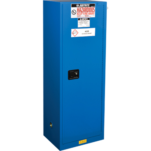ChemCor&reg; Lined Hazardous Material Slimline Safety Cabinets, 22 gal., 23.25" x 65" x 18" Les Distributions ICE