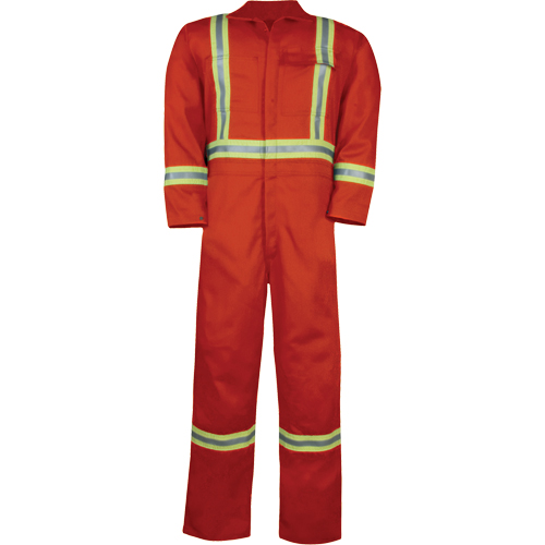 Unlined Hi-Vis Coveralls, Size Small, Orange Les Distributions ICE