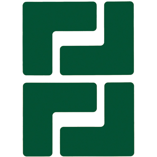 Floor Corner Marks, L, 5" L x 2" W, Green, Polyester Les Distributions ICE