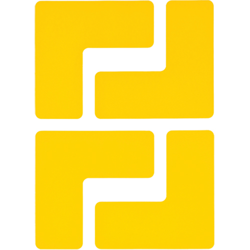Floor Corner Marks, L, 5" L x 2" W, Yellow, Polyester Les Distributions ICE
