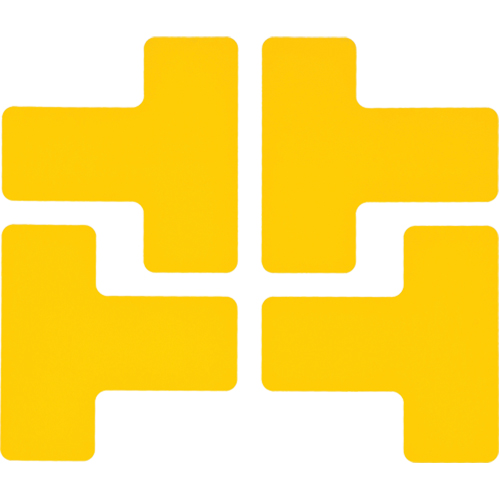 Floor Corner Marks, T, 5" L x 2" W, Yellow, Polyester Les Distributions ICE