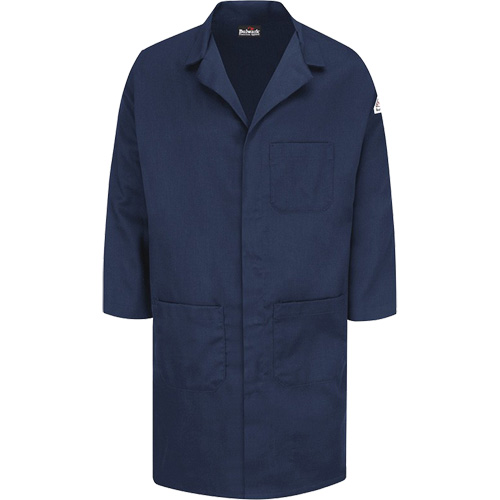 Excel FR&reg; ComforTouch&reg; Lab Coat, Cotton, Large, Navy Blue Les Distributions ICE