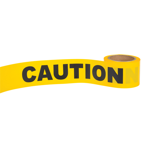 Ruban pour barricade Caution, Anglais, 3" la x 300' lo, 1,5 mil, Noir sur jaune Les Distributions ICE
