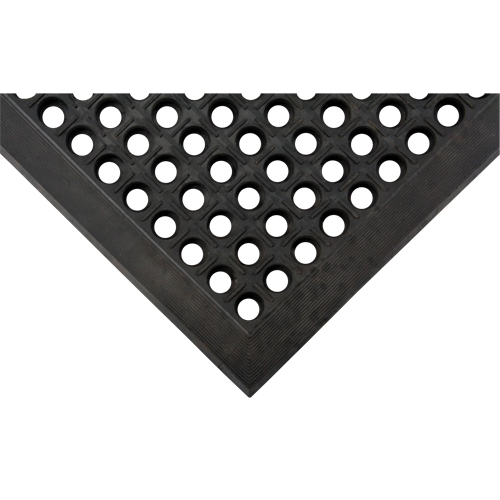 Anti-Fatigue Matting, Slotted, 3' x 5' x 7/8", Black, Natural Rubber Les Distributions ICE