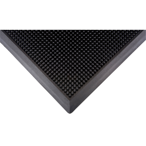 Tapis d'entr&eacute;e ext&eacute;rieure, Caoutchouc, Grattoir Type, Motif Textur&eacute;, 2' x 2-2/3', Noir Les Distributions ICE