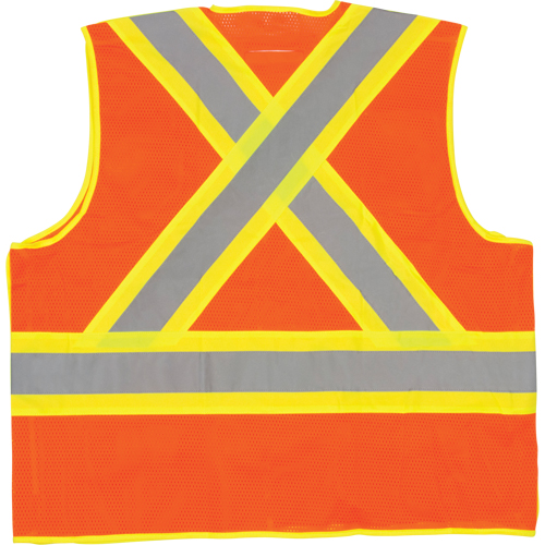 5-Point Tear-Away Premium Safety Vest , High Visibility Orange, Large/X-Large, Polyester Les Distributions ICE