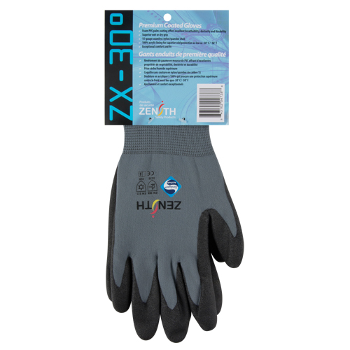 Gants enduits de premi&egrave;re qualit&eacute; ZX-30°, 10/T-Grand, R&ecirc;vetement PVC, Calibre 15, Enveloppe en Nylon Les Distributions ICE
