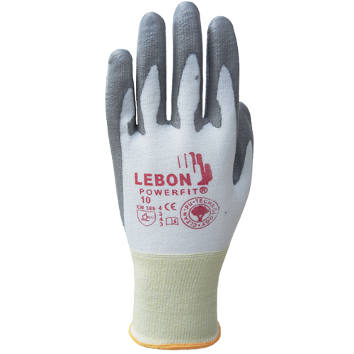 Gants r&eacute;sistants &agrave; la coupe PowerFit Lebon, Taille Grand/10, Calibre 13, Rev&ecirc;tement Polyur&eacute;thane, Enveloppe en Poly&eacute;thyl&egrave;ne, ASTM ANSI niveau A2/EN 388 niveau B Les Distributions ICE