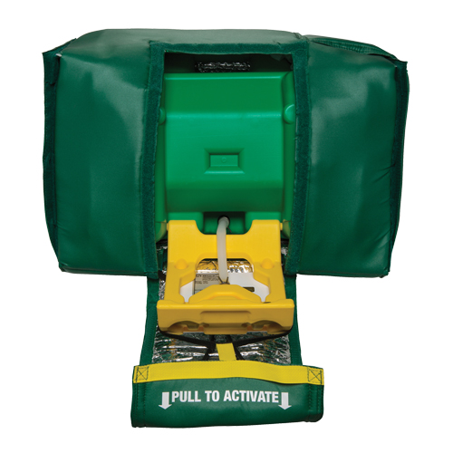 Douche oculaire portative, eau ti&egrave;de, Aliment&eacute; par gravit&eacute;, Capacit&eacute; 9 gal., Conformit&eacute; ANSI Z358.1 Les Distributions ICE