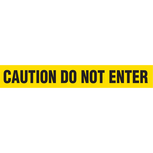 Barricade Tape, English, 3" W x 1000' L, 2 mils, Black on Yellow Les Distributions ICE