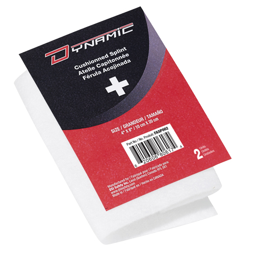 Attelle coussin&eacute;e Dynamic, Polyvalent, Aluminium rembourr&eacute; au caoutchouc-mousse, 6", Classe 1 Les Distributions ICE