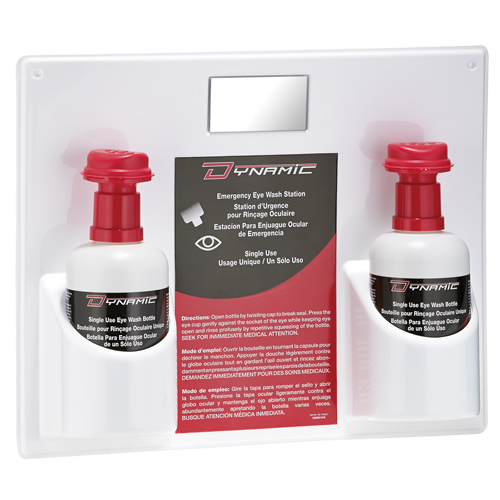 Dynamic Single-Use Eyewash Station with Isotonic Solution, Double Les Distributions ICE