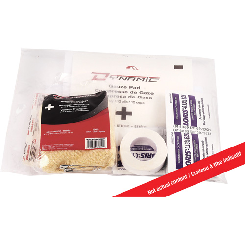 Ensemble de recharge pour trousse de premiers soins Dynamic, R&eacute;pond &agrave; la norme CSA Z1220-17 type 1 individuelle, Personnel (1 travailleur), Classe 1 Les Distributions ICE