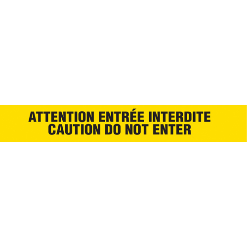 Rubans pour barricades, Bilingue, 3" la x 1000' lo, 3 mils, Noir sur jaune Les Distributions ICE