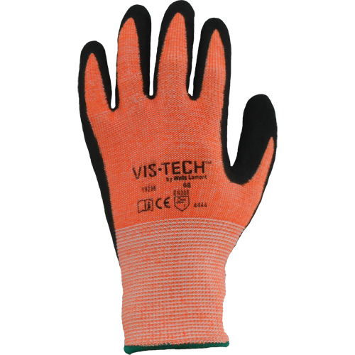 Vis-Tech Y9294 Cut Resistant Gloves, Size 6/X-Small, 13 Gauge, Polyurethane Coated, Stainless Steel Shell, ANSI/ISEA 105 Level 4 Les Distributions ICE