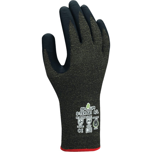 Gants r&eacute;sistants aux coupures S-TEX 581, Taille 6/Petit, Calibre 13, Rev&ecirc;tement Mousse de nitrile, Enveloppe en Acier inoxydable/Kevlar, ANSI/ISEA 105 niveau 5/EN 388 niveau E Les Distributions ICE