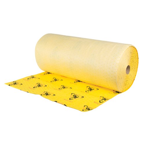 Rouleaux d'avertissement de premi&egrave;re qualit&eacute; - absorbants haute visibilit&eacute;, Lourd, 150' lo x 36" la, Absorption 57 gal. Les Distributions ICE