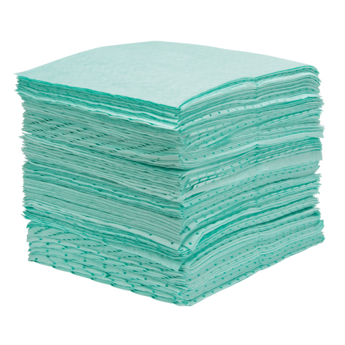 Feuilles absorbantes li&eacute;es de premi&egrave;re qualit&eacute;, Mati&egrave;res dangereuses, 15" x 18", 30 gal. d'absorption Les Distributions ICE