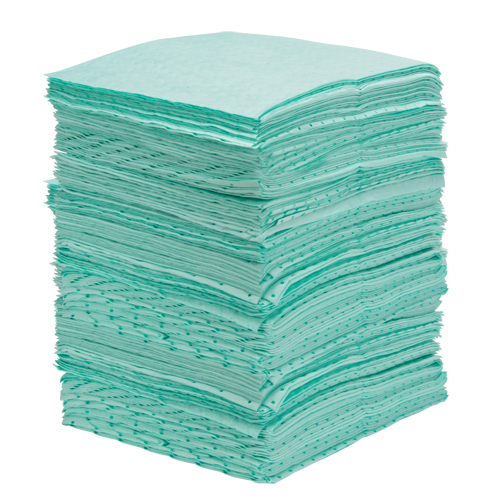 Premium Bonded Sorbent Pads, Hazmat, 15" x 18", 30 gal. Absorbancy Les Distributions ICE