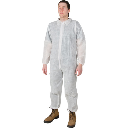 Coveralls, Medium, White, Polypropylene Les Distributions ICE