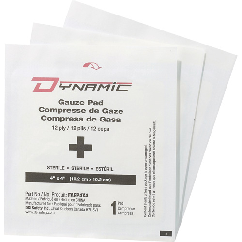 Dynamic Gauze, Pad, 4" L x 4" W, Sterile, Medical Device Class 1 Les Distributions ICE