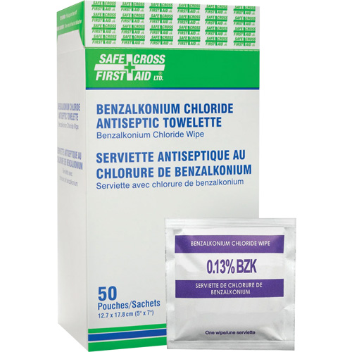 Benzalkonium Chloride Wipes, Towelette, Antiseptic Les Distributions ICE