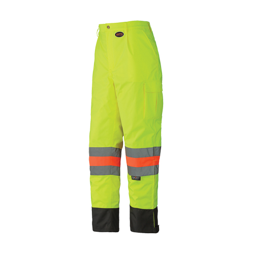 6039 Pantalon de s&eacute;curit&eacute; imperm&eacute;able pour le contr&ocirc;le de la circulation, Polyester, T-petit, Jaune lime haute visibilit&eacute; Les Distributions ICE