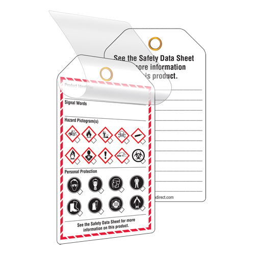 Self-Laminating Workplace Tags, Cardstock, 3-3/8" W x 5-3/4" H, English Les Distributions ICE