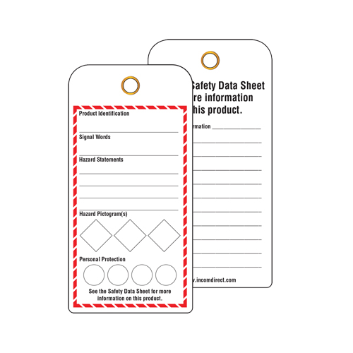 &eacute;tiquettes SGH pour le milieu de travail, Papier cartonn&eacute;, 3" la x 6" h, Anglais Les Distributions ICE