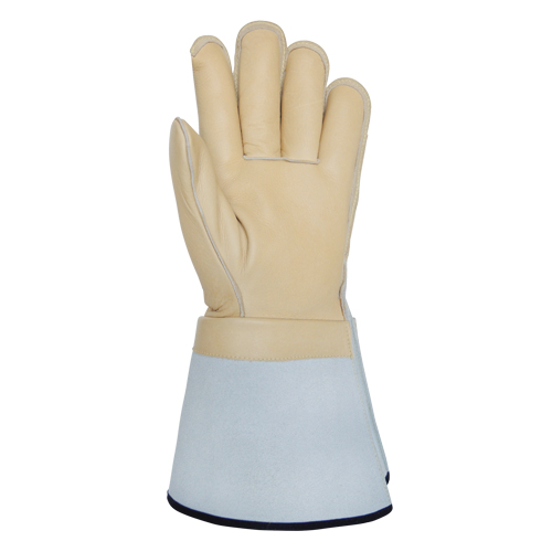 Lineman's Gloves, Small, Grain Cowhide Palm Les Distributions ICE