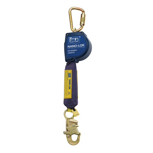 Nano-Lok Extended Length Self-Retracting Lifeline, 10', Polyester/Web, Swivel Les Distributions ICE