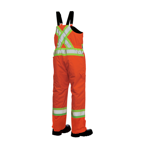 Salopettes de s&eacute;curit&eacute; doubl&eacute;e, Polyester/Polyur&eacute;thane, Grand, Orange haute visibilit&eacute; Les Distributions ICE