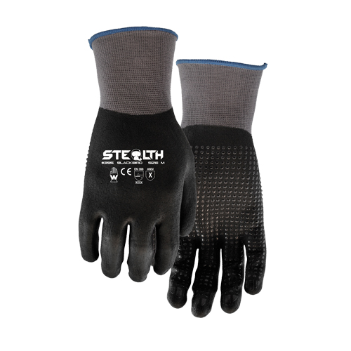 395 Stealth Blackbird Gloves, 11/2X-Large, Foam Nitrile Coating, 15 Gauge, Nylon Shell Les Distributions ICE