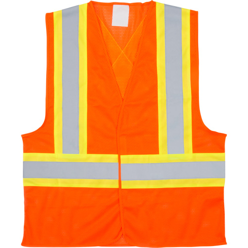 Traffic Safety Vest, High Visibility Orange, Medium, Polyester Les Distributions ICE