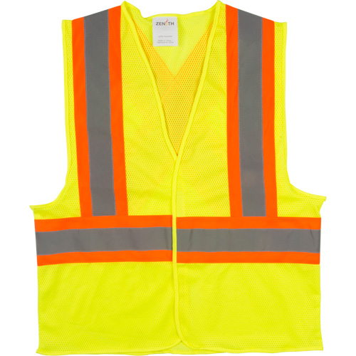 Traffic Safety Vest, High Visibility Lime-Yellow, Medium, Polyester Les Distributions ICE