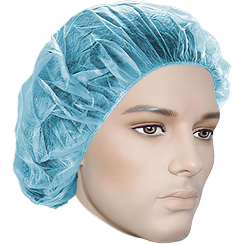 Bonnets bouffants, Polypropyl&egrave;ne, 18", Bleu Les Distributions ICE