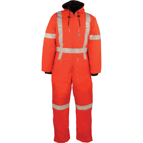 Reflective Insulated Coveralls, Small, Orange Les Distributions ICE