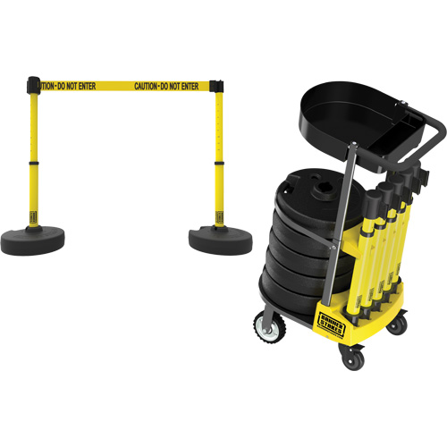 Chariot de transport avec plateau pour barri&egrave;re PLUS, 75' lo, M&eacute;tal, Jaune Les Distributions ICE