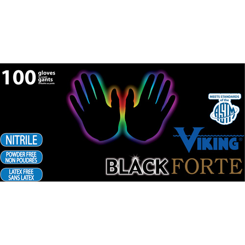 Gants jetables 34605 Forte, Petit, Nitrile, 6 mils, Sans poudre, Noir Les Distributions ICE