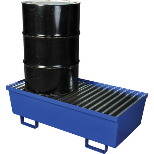 Palette de confinement des d&eacute;versements en acier, Capacit&eacute; de d&eacute;versement 74 gal. US, 27" x 51,25" x 13" Les Distributions ICE