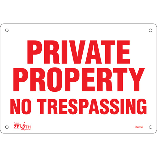 "Private Property" Sign, 7" x 10", Aluminum, English Les Distributions ICE