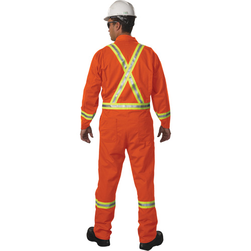 Unlined Hi-Vis Coveralls, Size Small, Orange Les Distributions ICE