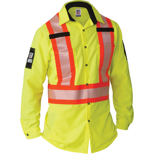 Ripstop High-Visibility Long Sleeve Shirt, Polyester, 2X-Large (Tall), High Visibility Lime-Yellow Les Distributions ICE
