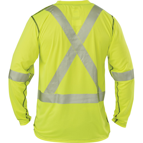 T-shirt &agrave; manches longues haute visibilit&eacute; Polartec Power Grid, Polyester, 2T-Grand, Jaune lime haute visibilit&eacute; Les Distributions ICE