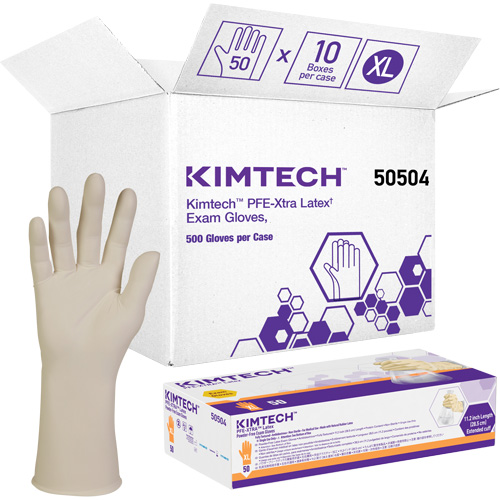 Kimtech XTRA-PFE Medical Gloves, X-Large, Latex, 6-mil, Powder-Free, White, Class 2 Les Distributions ICE