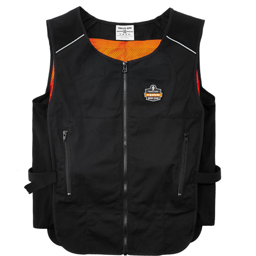 Chill-Its&reg; 6260 Lightweight Phase Change Cooling Vest with Packs, Small/Medium, Black Les Distributions ICE