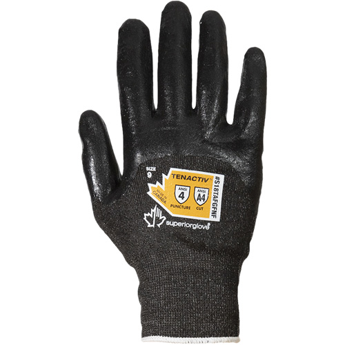 Ultrafine Composite Filament Fiber Knit Gloves, Size 5, 18 Gauge, Foam Nitrile Coated, TenActiv Shell, ASTM ANSI Level A4 Les Distributions ICE
